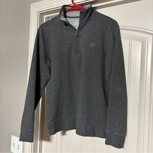 Vineyard Vines Pullover XS Performance 1/4 Zip Pullover Heather Gray Blue Whale